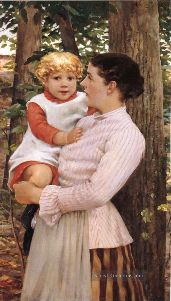 Mutter und Kind impressionistischen James Carroll Beckwith Ölgemälde